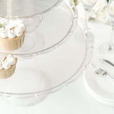 Set of 3 | Clear Plastic Round Pedestal Cake Stands, Stackable Cupcake Dessert Display Holders