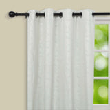 42-126inch Adjustable Curtain Rod Sets, Black, Round Finials