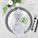 5 Pack | Silver Gauze Cheesecloth Boho Dinner Napkins | 24x19Inch