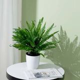 2 Stems | 18Inch Green Artificial Boston Fern Leaf Plant Indoor Faux Spray