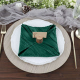 5 Pack | Hunter Emerald Green Accordion Crinkle Taffeta Dinner Napkins | 20x20Inch