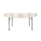 Ivory Cotton Blend Round Tablecloth - 70"