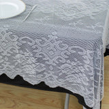 60"x108" Premium Lace White Rectangular Oblong Tablecloth