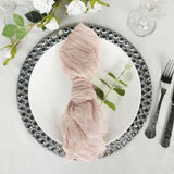 5 Pack | Nude Beige Gauze Cheesecloth Boho Dinner Napkins | 24x19Inch