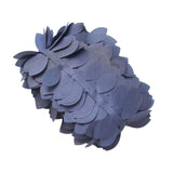 50ft | 4inch Navy Blue Leaf Petal Taffeta Ribbon Sash, Artificial DIY Fabric Garlands