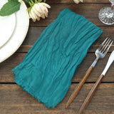 5 Pack | Peacock Teal Gauze Cheesecloth Boho Dinner Napkins | 24x19inches