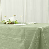 90x156inch Sage Green Accordion Crinkle Taffeta Rectangular Tablecloth