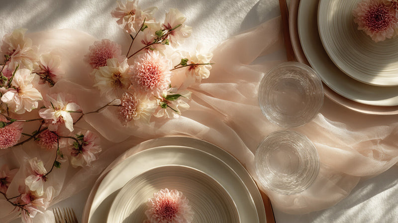 Layered Table Linens Summer Wedding Table Decor