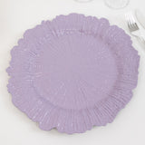 6 Pack 13inch Lavender Lilac Round Reef Acrylic Plastic Charger Plates, Dinner Charger Plates