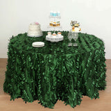 132inches Green Leaf Petal Taffeta Round Tablecloth