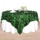 90 inch x 90 inch Green Leaf Petal Taffeta Table Overlay, Square Tablecloth Topper