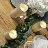 Set of 3 | Metallic Silver Flameless Candles | Battery Operated LED Pillar Candle Lights with Remote Timer - 4"|6"|8"