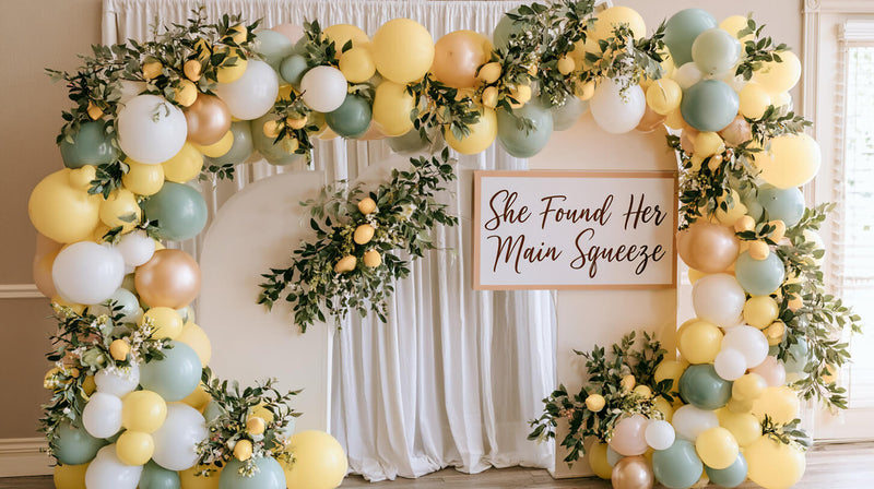 Lemon Bridal Shower Balloon Backdrop