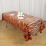 5 Pack Animal Theme Rectangle Plastic Table Covers, Jungle Safari PVC Waterproof