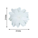 2 Pack | 24inch White Life-Like Soft Foam Craft Dahlia Flower Heads