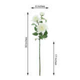 30" Tall Ivory Artificial Dahlia Silk Flower Stems, Faux Floral Spray