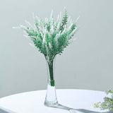 4 Bushes | 14" Green/White Artificial Lavender Flower Plant Stems Greenery