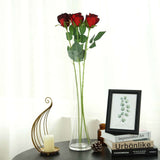 31inch | 24pcs Red, Black Tip Long Stem Artificial Silk Roses Flowers