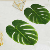 12 Leaves | Green Artificial Decorative Tropical Monstera Palm Leaves