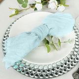 5 Pack | Baby Blue Gauze Cheesecloth Boho Dinner Napkins | 24x19Inch