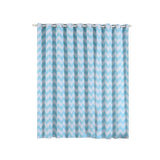 White/Baby Blue Chevron Design Thermal Blackout Curtains With Chrome Grommet Window Treatment Panels