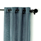 2 Pack | Handmade Blue Faux Linen Curtains 52x84inch Curtain Panels With Chrome Grommets