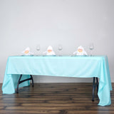 60"x126" Light Blue Polyester Rectangular Tablecloth