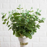 2 Bushes | 19inch Light Green Artificial Eucalyptus Branch Bouquet Plants