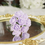 48 Roses | 1inch Lavender Lilac Real Touch Artificial DIY Foam Rose Flowers