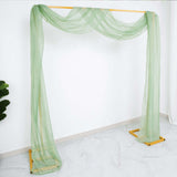 18ft | Sage Green Wedding Arch Drapery Fabric Window Scarf Valance, Sheer Organza Linen