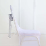 5 Pack | Silver Linen Chair Sashes, Slubby Textured Wrinkle Resistant Sashes