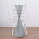 22inchx78inch Silver DIY Premium Designer Chiffon Chair Sashes