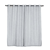 2 Pack | Handmade Silver Faux Linen Curtains 52x84inch Curtain Panels With Chrome Grommets