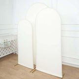 Set of 3 | Matte Ivory Spandex Fitted Chiara Backdrop Stand Cover For Round Top