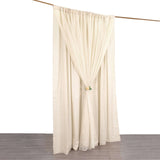 10ft Beige Dual Layered Sheer Chiffon Polyester Backdrop Curtain With Rod Pockets