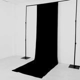 Black 4-Way Stretch Spandex Photography Backdrop Curtain with Rod Pockets, Drapery Panel