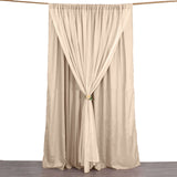 10ft Nude Dual Layered Sheer Chiffon Polyester Backdrop Curtain With Rod Pockets