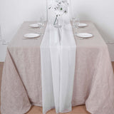 6 FT | White Premium Chiffon Table Runner