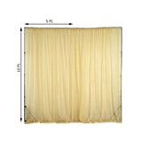 Champagne Fire Retardant Sheer Organza Premium Curtain Panel Backdrops With Rod Pockets - 10ftx10ft