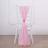 5 Pack | 22x78 Inches Pink DIY Premium Designer Chiffon Chair Sashes