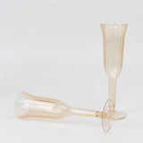 24-Pack Plastic Champagne Flutes Transparent Amber Gold Flared Design