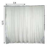 White Fire Retardant Sheer Organza Premium Curtain Panel Backdrops With Rod Pockets - 10ftx10ft