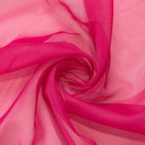 Premium Fuchsia Chiffon Curtain Panel, Backdrop Ceiling Drapery With Rod Pocket#whtbkgd