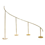 8ft x 12ft Curved Wave Wedding Arch Backdrop Stand – Gold Heavy-Duty Metal Frame for Event#whtbkgd