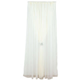 10ft Ivory Dual Layered Sheer Chiffon Polyester Backdrop Curtain With Rod Pockets
