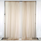 Natural Fire Retardant Sheer Organza Premium Curtain Panel Backdrops With Rod Pockets - 10ftx10ft