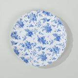 100 Pack White Blue French Toile Party Plates with Scalloped Rim