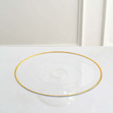 2 Pack | 12inch Clear With Gold Rim Disposable Pedestal Cake Stand