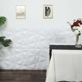 12 Pack | 20inch x 20inch Matte White 3D Texture PVC Diamond Design Wall Tiles