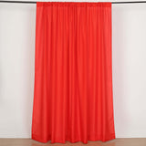 2 Pack Red Polyester Event Curtain Drapes, 10ftx8ft Backdrop Event Panels With Rod Pockets 130 GSM